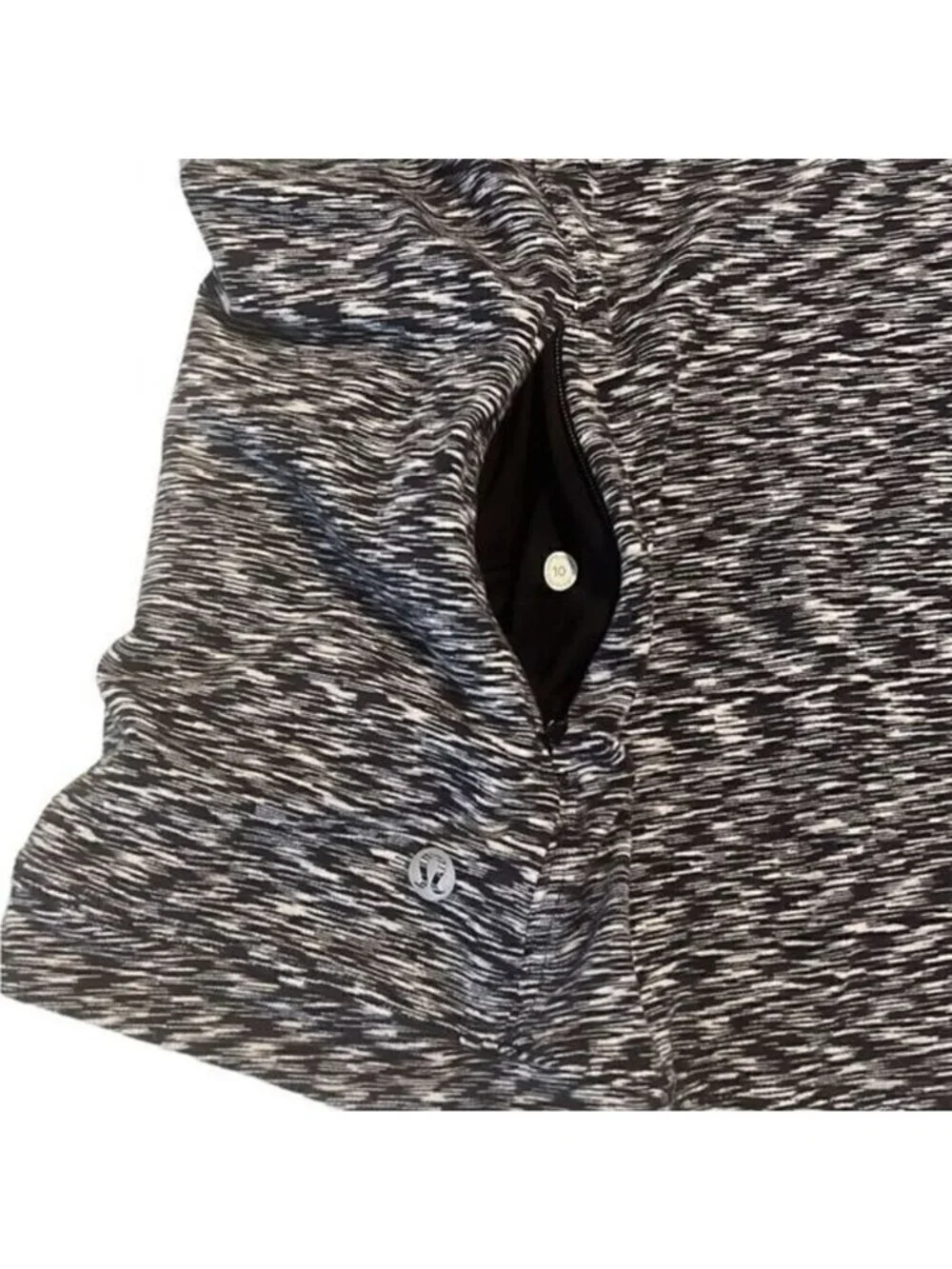 Lululemon Black White Gray‎ Runderful Long Sleeve Pullover Running Top Size 10